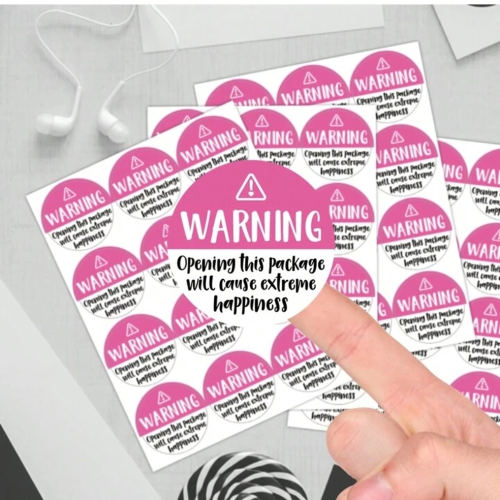 48 Warning, Extreme Happiness Thank You Stickers